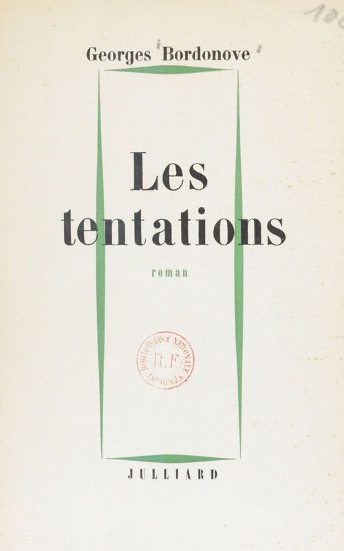 ebook cover of Les tentations, by Georges Bordonove