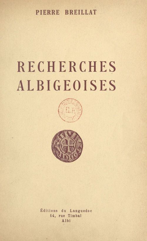 ebook cover of Recherches albigeoises, by Pierre Breillat