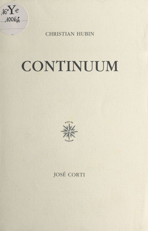 Couverture ebook de Continuum, de Christian Hubin