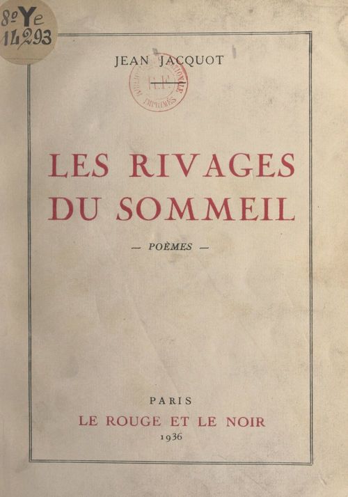 Couverture ebook de Les rivages du sommeil, de Jean Jacquot