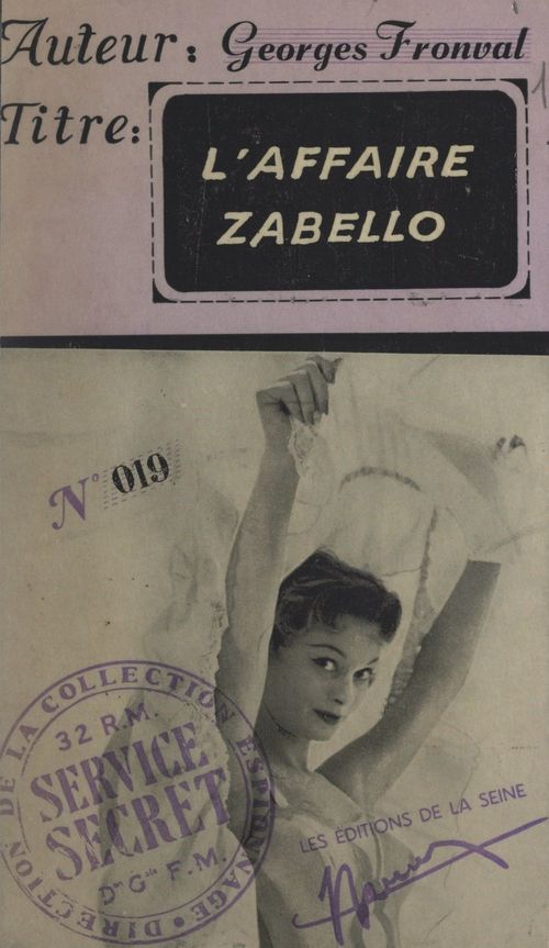 Couverture ebook de L'affaire Zabello, de Georges Fronval