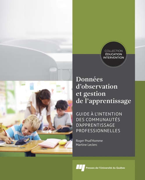 Couverture ebook de Données d'observation et gestion de l'apprentissage, de Prud'Homme Roger