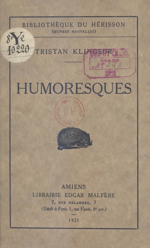 ebook cover of Humoresques, by Tristan Klingsor