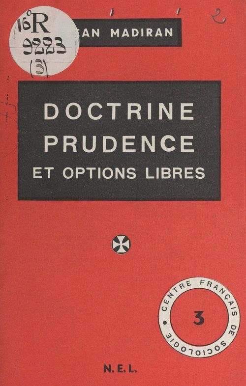 ebook cover of Doctrine, prudence et options libres, by Jean Madiran