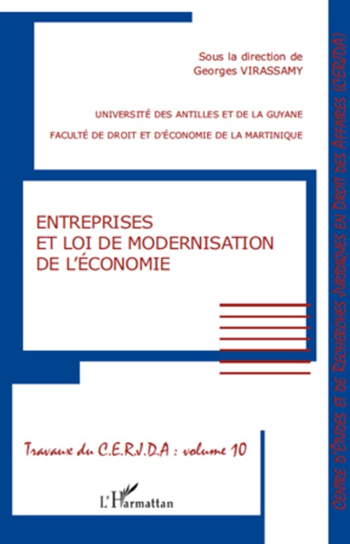 Couverture ebook de Entreprises et loi de modernisation de l'économie, de Collectif
