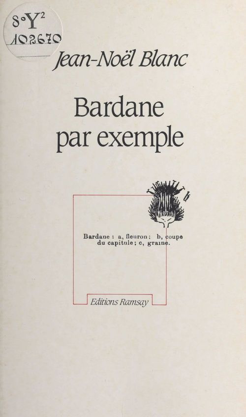 ebook cover of Bardane par exemple, by Jean-Noel Blanc