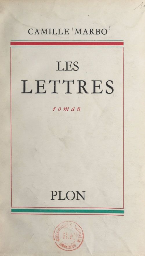Couverture ebook de Les lettres, de Camille Marbo