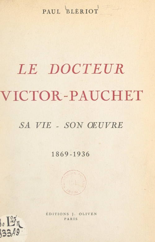 Couverture ebook de Le Docteur Victor-Pauchet, de Paul Bleriot