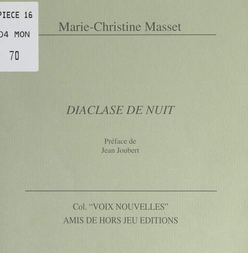 Couverture ebook de Diaclase de nuit, de Marie-Christine Masset