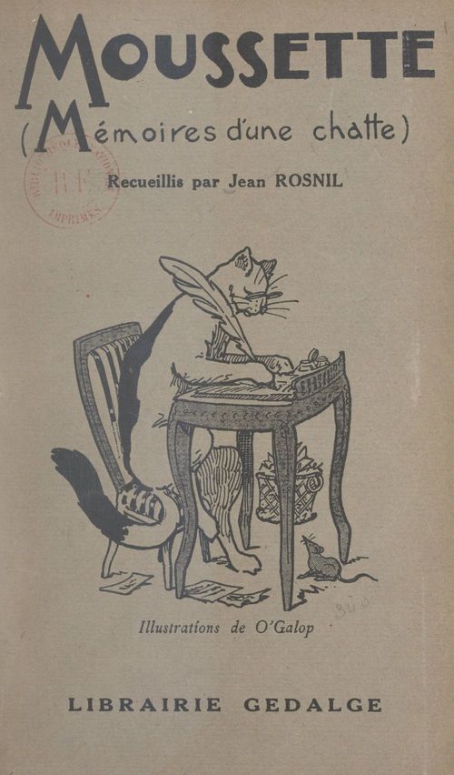 Couverture ebook de Moussette (mémoires d'une chatte), de Jean Rosnil