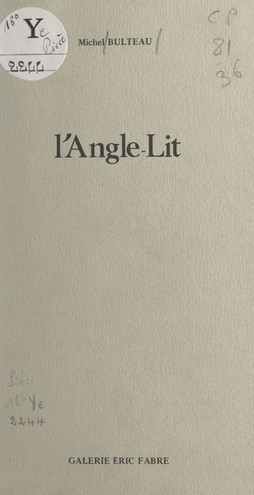 Couverture ebook de L'angle-lit, de Michel Bulteau