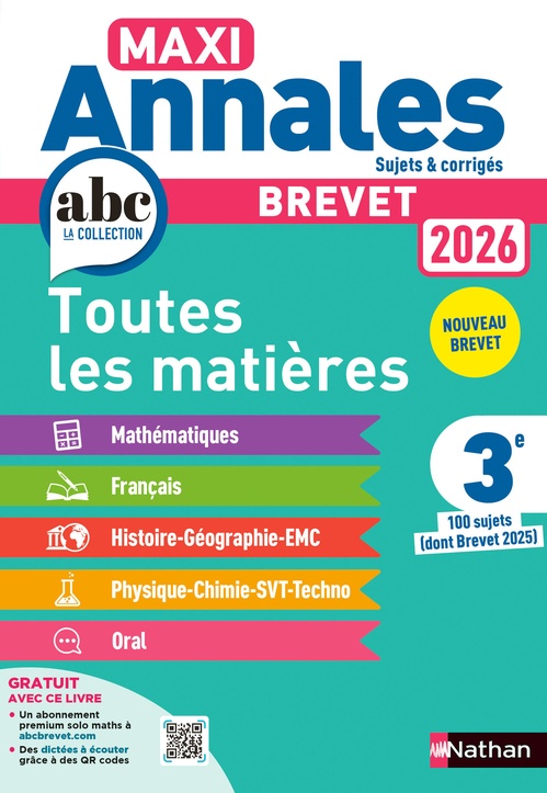 ebook cover of Maxi Annales Brevet 2026 - Corrigé, by Carole Feugère, Laurent Lafond, Nicolas Coppens, Olivier Doerler, Grégoire Pralon, Thomas Bouhours, Gilles Mora, Sébastien Guivarc'h, Arnaud Lopin, Laure Genet
