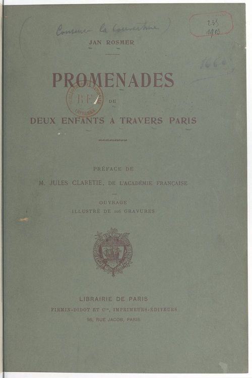 Couverture ebook de Promenades de deux enfants à travers Paris, de Jan Rosmer