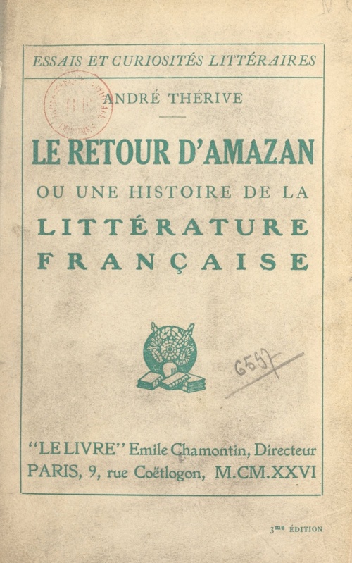 Couverture ebook de Le retour d'Amazan, de Andre Therive