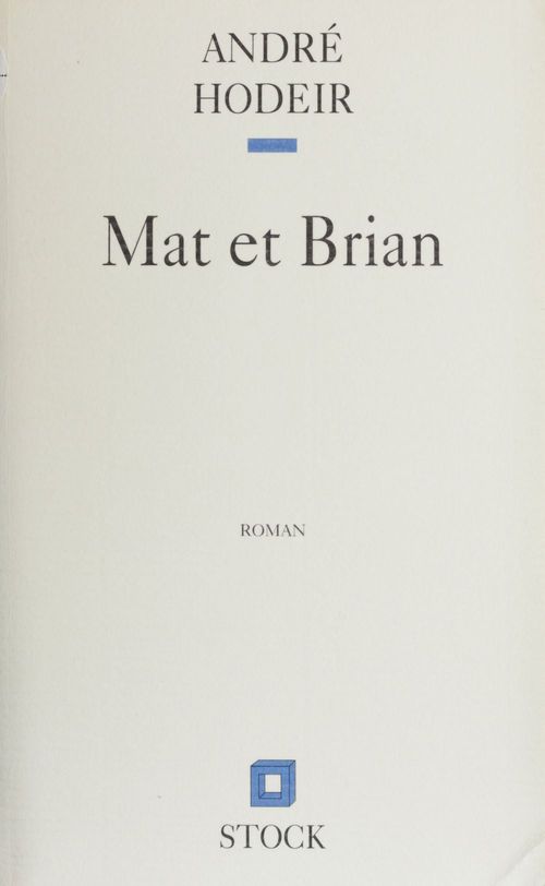ebook cover of Mat et Brian, by André Hodeir