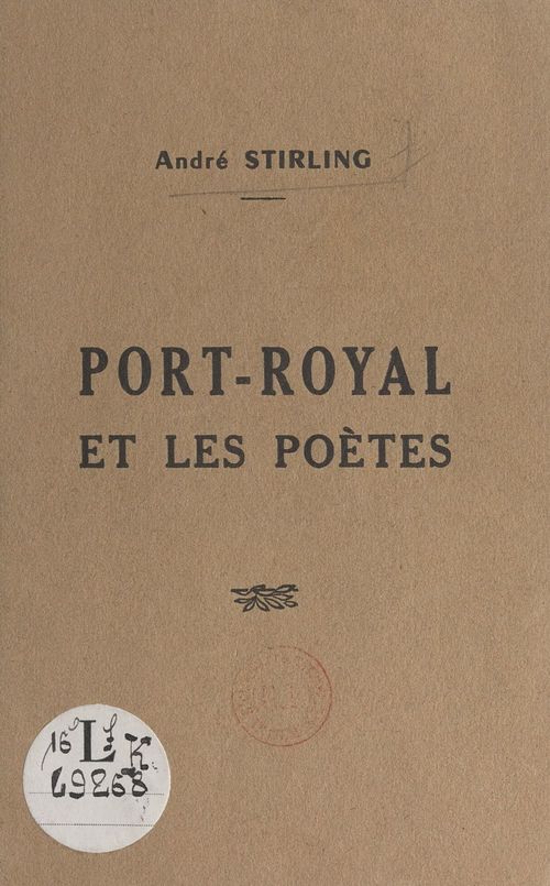 ebook cover of Port-Royal et les poètes, by Andre Stirling