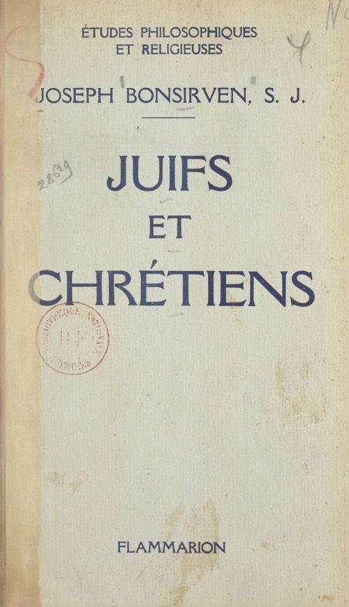 ebook cover of Juifs et Chrétiens, by Joseph Bonsirven