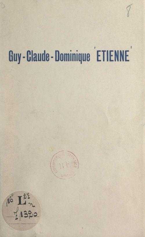 Couverture ebook de Vie de l'ange Guy-Claude-Dominique Étienne, de Marie-Louise Étienne