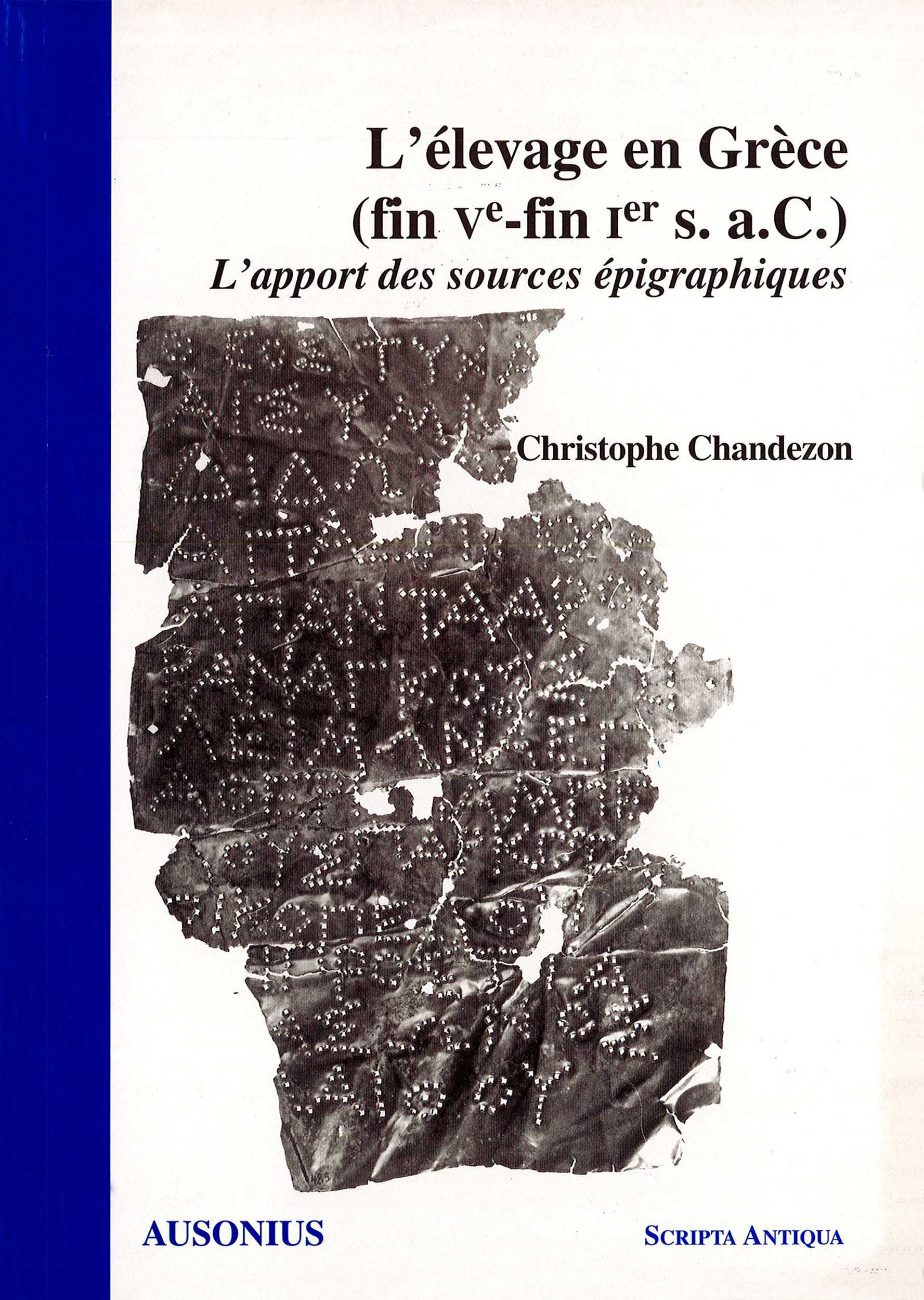 ebook cover of L´élevage en Grèce (fin Ve-fin Ie s. a.C.), by Chandezon