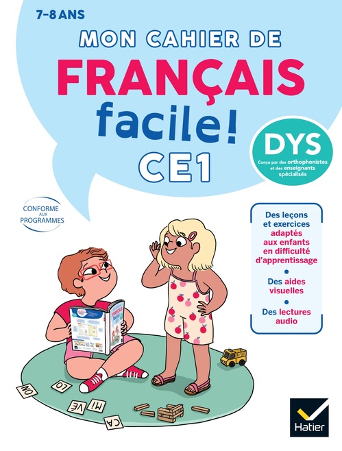 ebook cover of Mon cahier de Français facile DYS ! CE1  - 7/8 ans, by Evelyne Barge, Delphine Renon