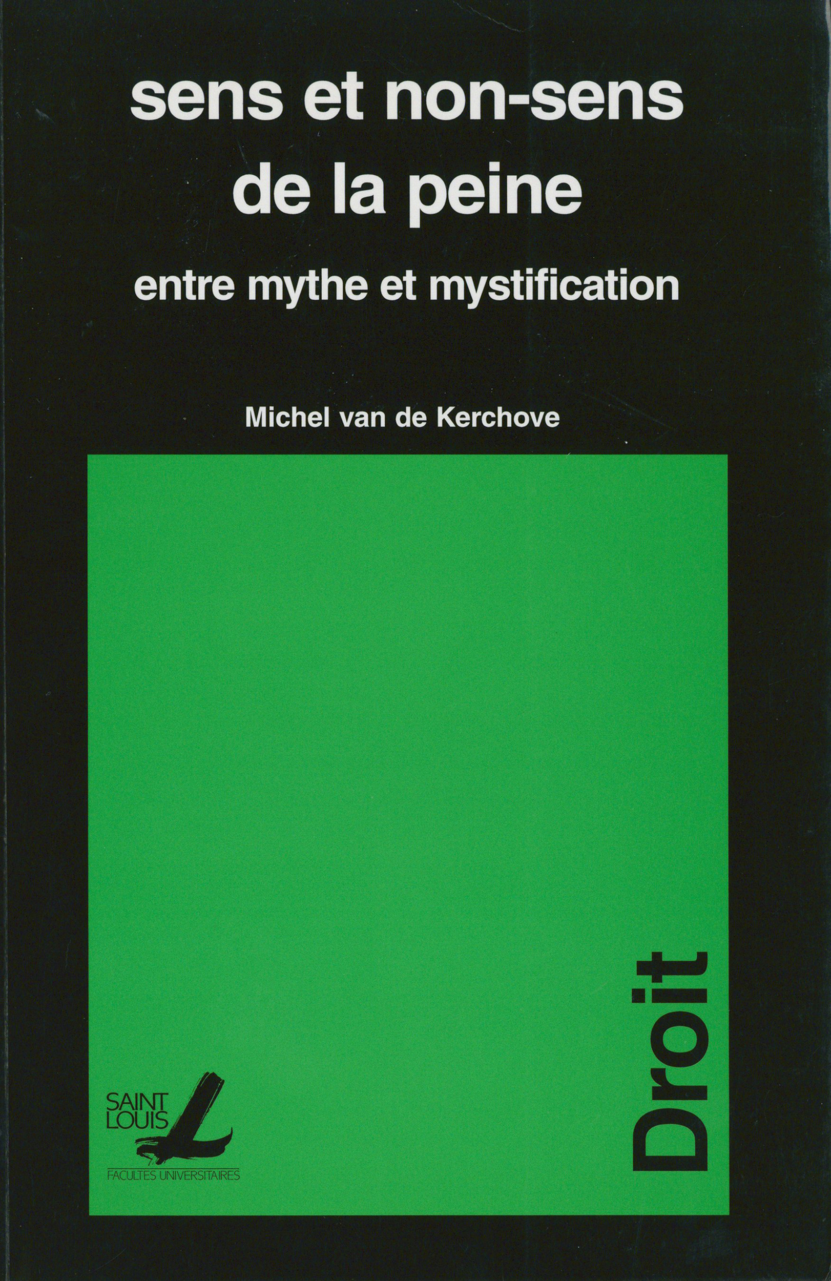 Couverture ebook de Sens et non-sens de la peine, de Michel Van de Kerchove