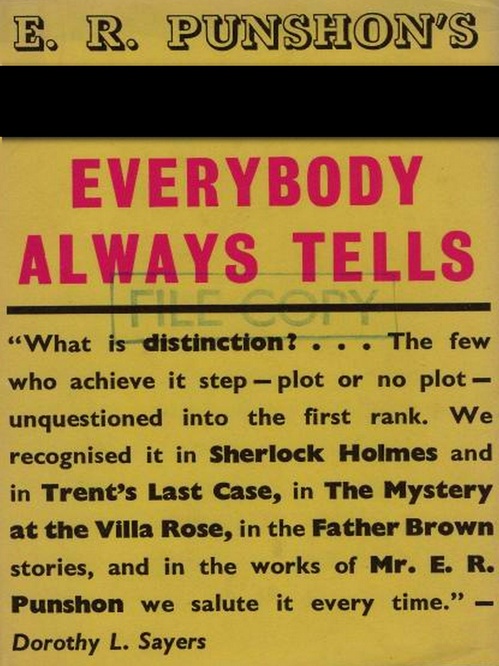 Couverture ebook de Everybody Always Tells, de E. R. Punshon