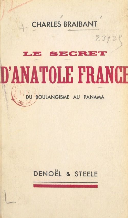 Couverture ebook de Le secret d'Anatole France, de Charles Braibant