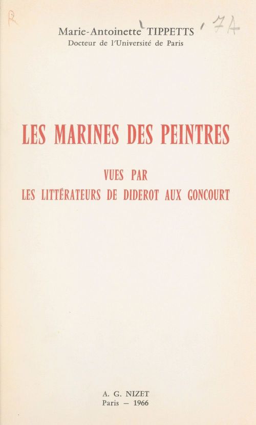 Couverture ebook de Les Marines des peintres, de Marie-Antoinette Tippetts