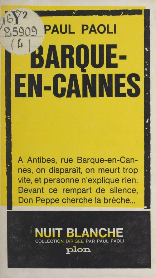 ebook cover of Barque-en-Cannes, by Paul Paoli