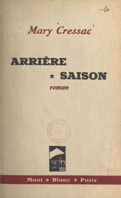 ebook cover of Arrière saison, by Mary Cressac