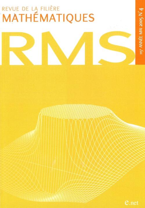 ebook cover of Revue de la filière mathématiques RMS 115-4, by