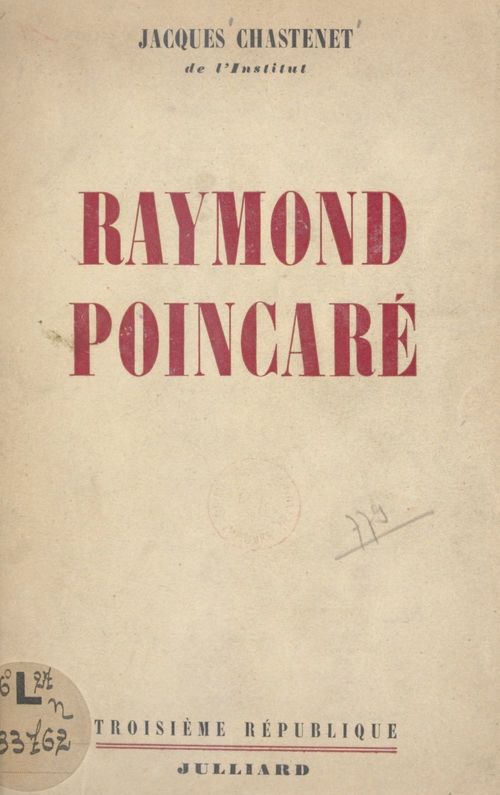 Couverture ebook de Raymond Poincaré, de Jacques Chastenet
