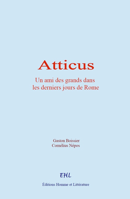 ebook cover of Atticus, by Gaston Boissier, Cornelius Nepos