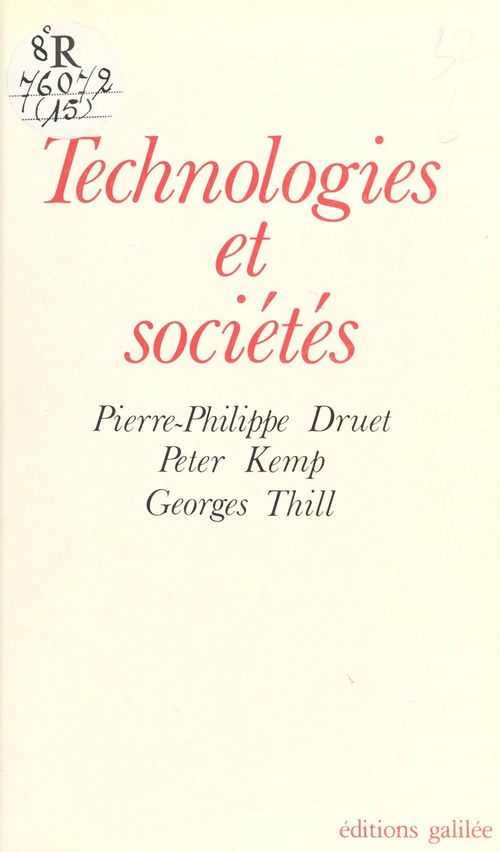Couverture ebook de Technologies et sociétés, de Druet