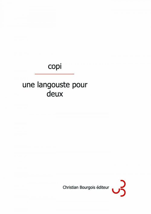 Couverture ebook de Une langouste pour deux, de Copi