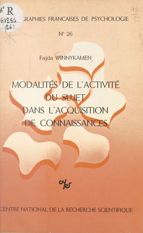 ebook cover of Modalités de l'activité du sujet dans l'acquisition des connaissances, by Fayda Winnykamen
