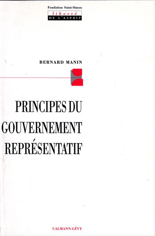 ebook cover of Principes du gouvernement représentatif, by Bernard Manin