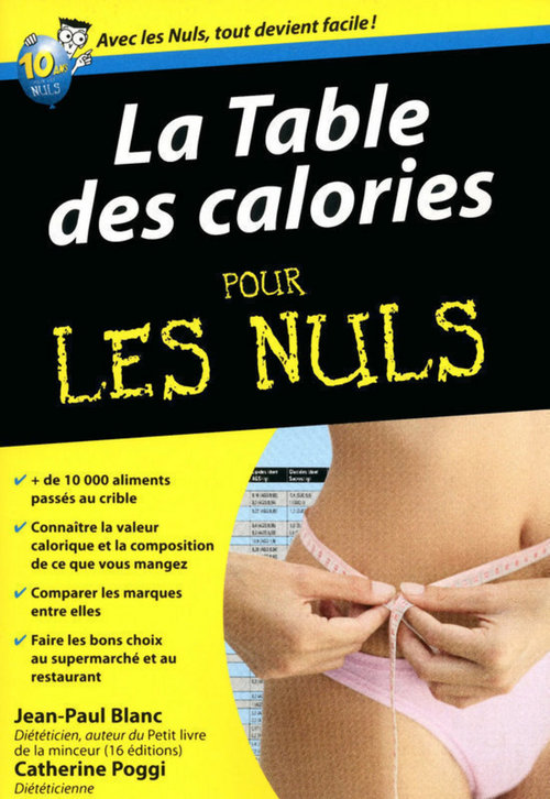 Couverture ebook de La table des calories poche pour les nuls, de Jean-Paul Blanc, Catherine Poggi