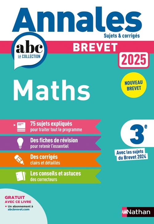 ebook cover of Annales Brevet 2025 Maths - Corrigé, by Carole Feugère, Gilles Mora
