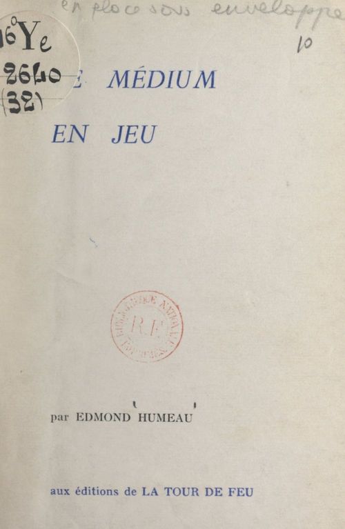 Couverture ebook de Le médium en jeu, de Edmond Humeau