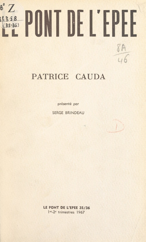 ebook cover of Patrice Cauda, by Serge Brindeau