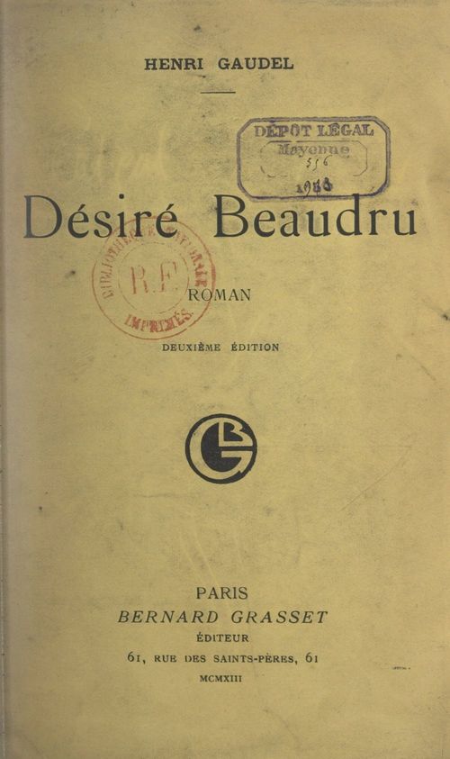 Couverture ebook de Désiré Beaudru, de Henri Gaudel