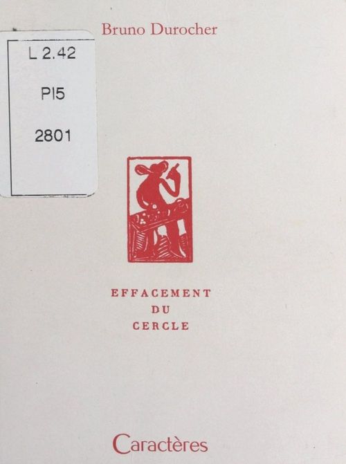 Couverture ebook de Effacement du cercle, de Bruno Durocher