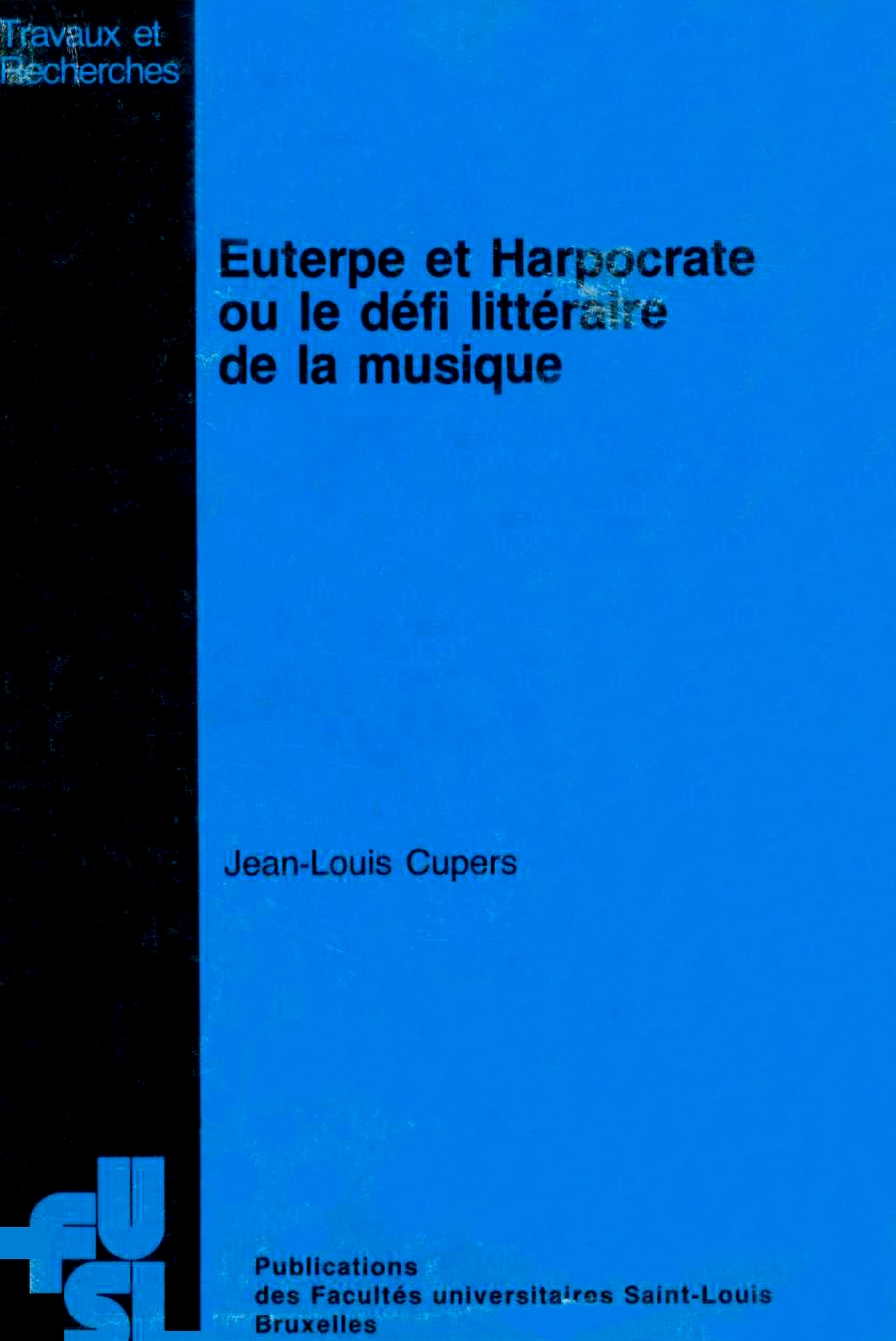 ebook cover of Euterpe et Harpocrate ou le défi littéraire de la musique, by Jean-Louis Cupers