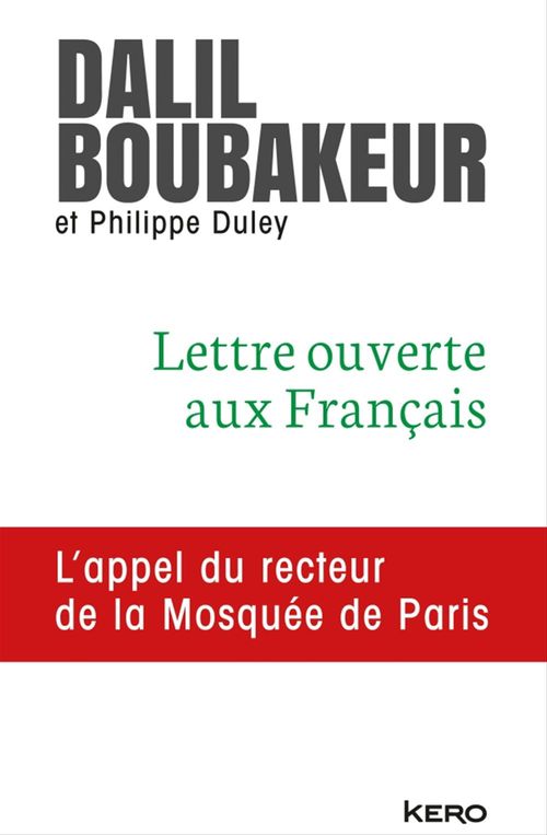 Couverture ebook de Lettre ouverte aux Français, de Dalil Boubakeur, Philippe Duley
