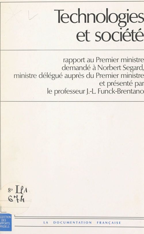 ebook cover of Technologies et société, by Norbert Segard