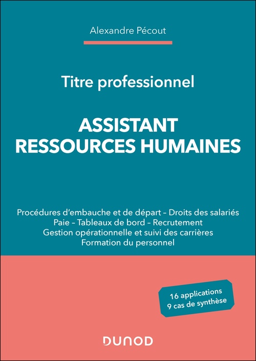 Couverture ebook de Titre professionnel Assistant Ressources humaines, de Alexandre Pécout