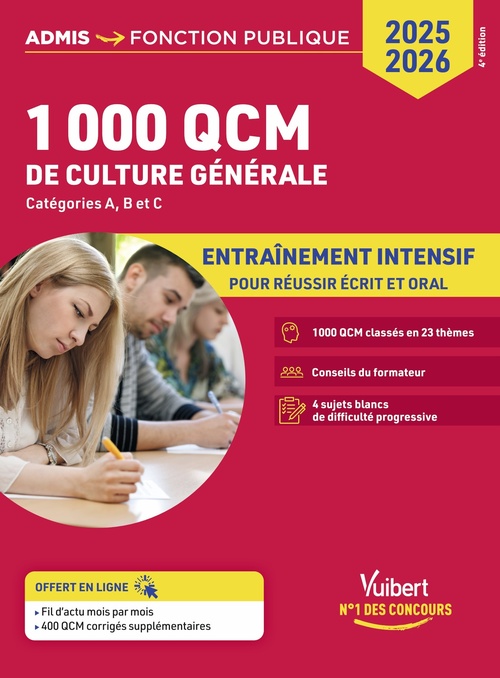 ebook cover of 1000 QCM de culture générale, by Olivier Bellégo, Mélanie Hoffert, Rémi Pérès