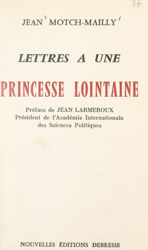 Couverture ebook de Lettres à une princesse lointaine, de Jean Motch-Mailly