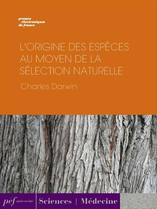 ebook cover of L'Origine des espèces au moyen de la sélection naturelle, by Charles Darwin